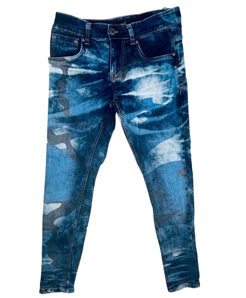 Copper Rivet Navy Camo Skinny Jeans Mens 30 x 30 Street Wear